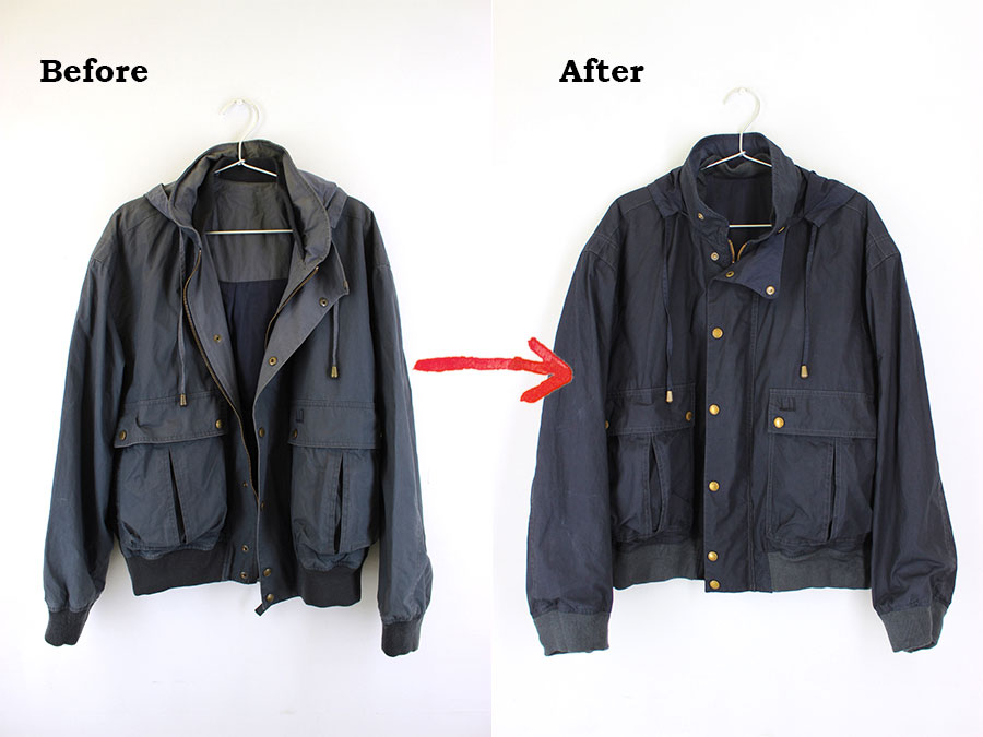 日に焼けて色あせた洋服の染め替え事例 Re Color